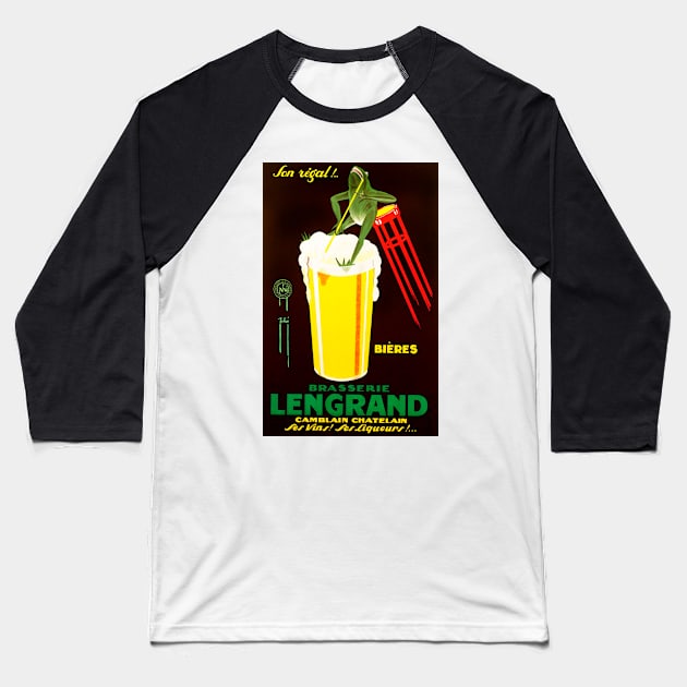 Brasserie Lengrand Ad Baseball T-Shirt by WAITE-SMITH VINTAGE ART